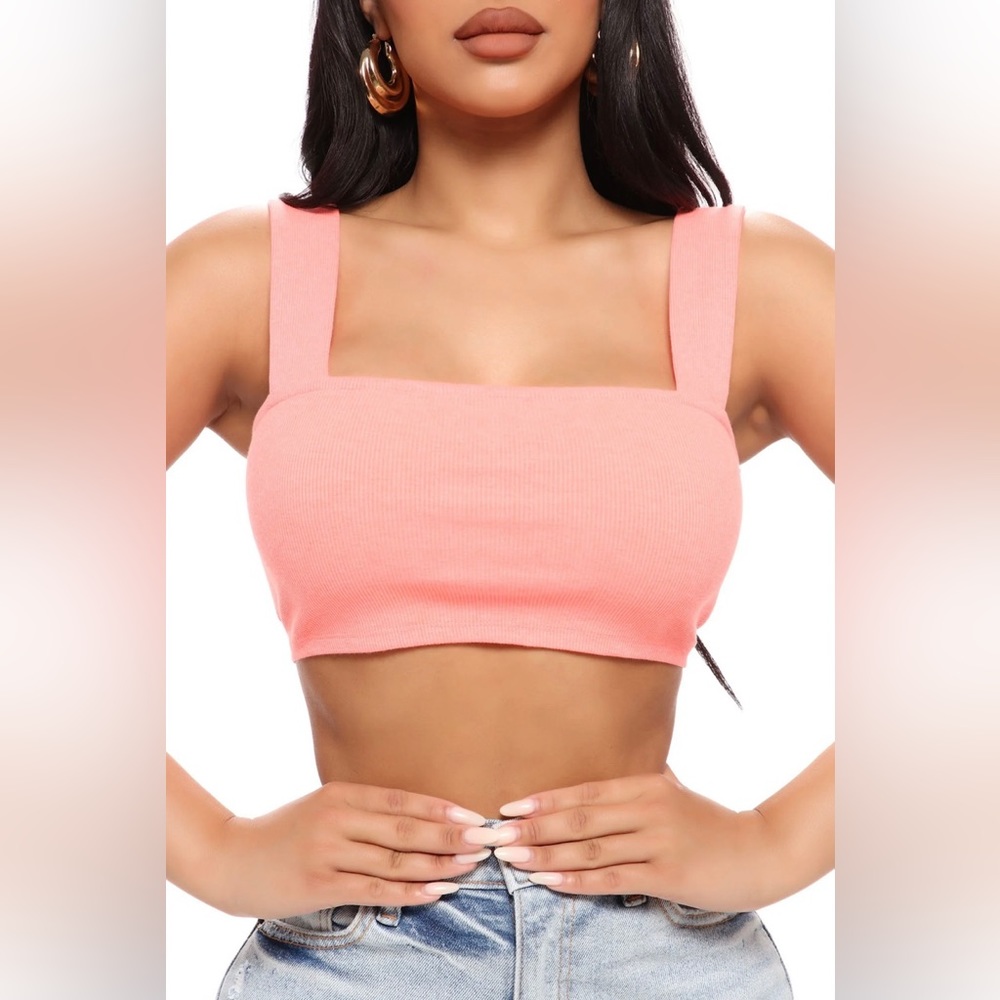 Hailey Crop Tank-Neon Orange